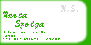 marta szolga business card
